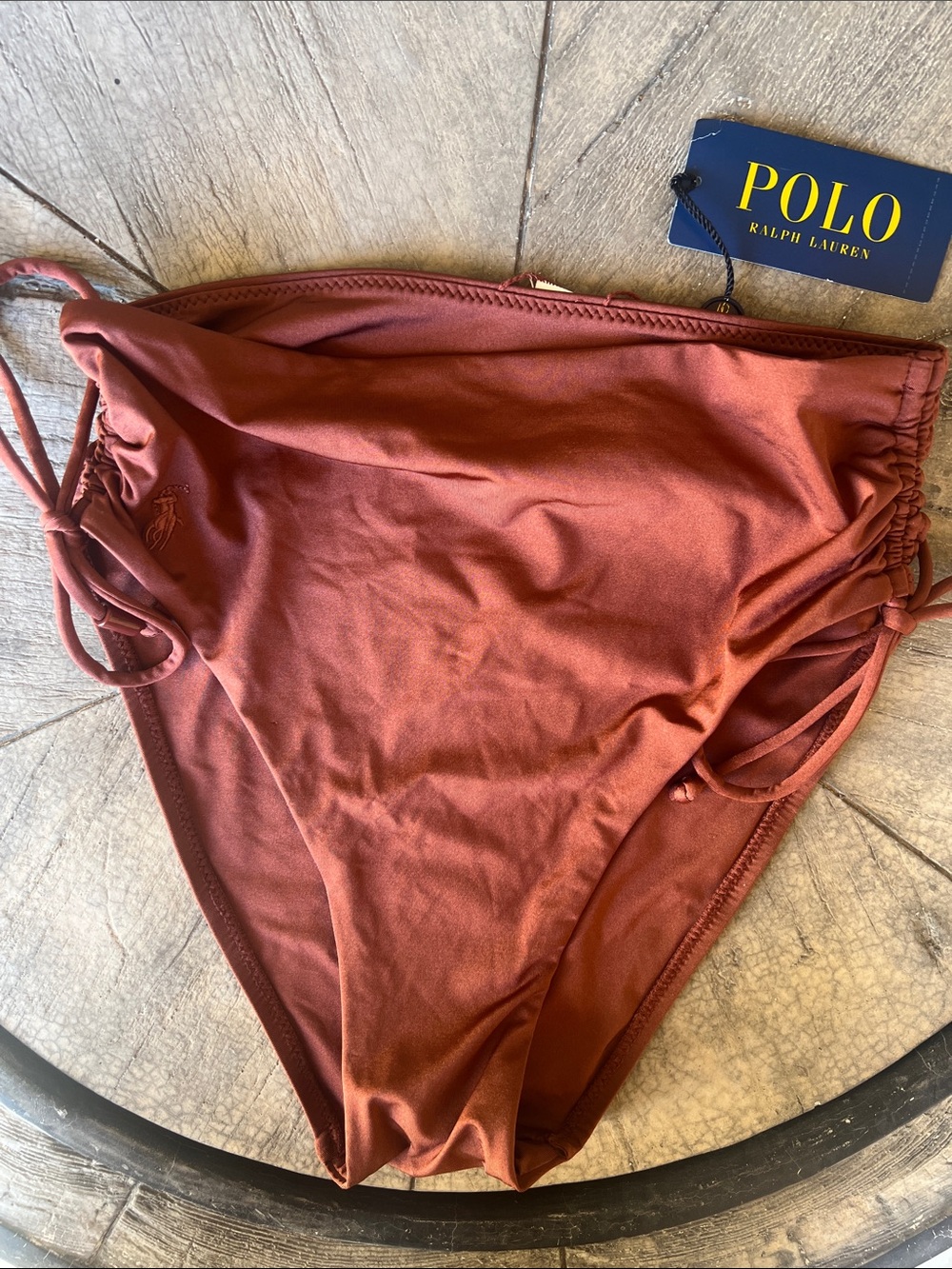 Polo by Ralph Lauren Rust Tie-Side Bikini Bottoms amazing  fabric